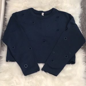 Also Cadence Grommet Cropped Sweatshirt size M